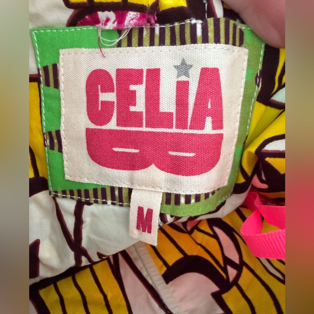 Celia B Patchwork Strapless Dress Medium Boho Par… - image 3